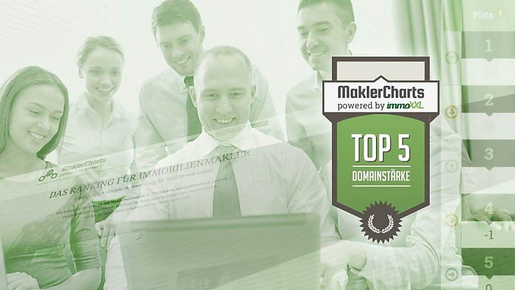 Top 5 in Domainstärke auf Maklercharts.de