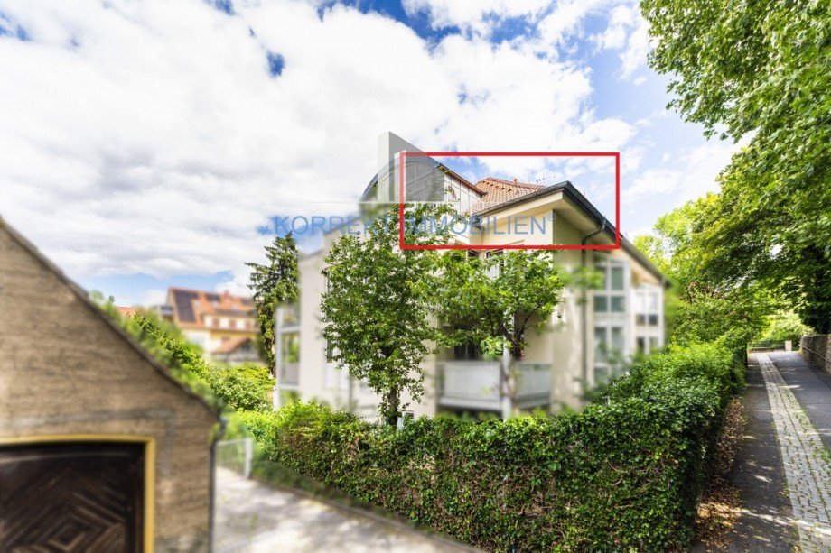 Hausansicht Dachgeschosswohnung Dresden