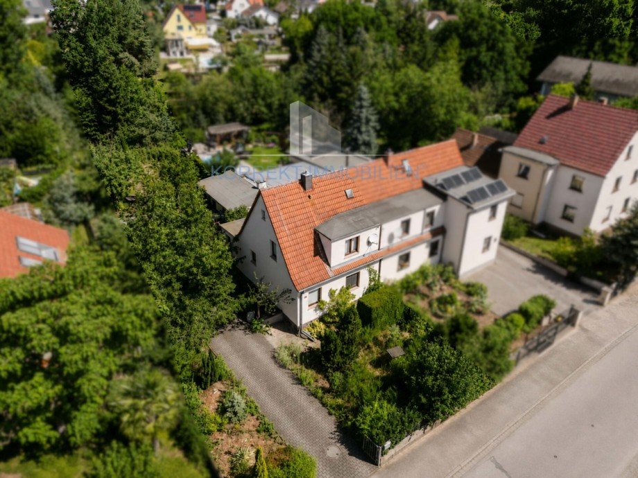 Luftbildaufnahme Doppelhaush�lfte Coswig