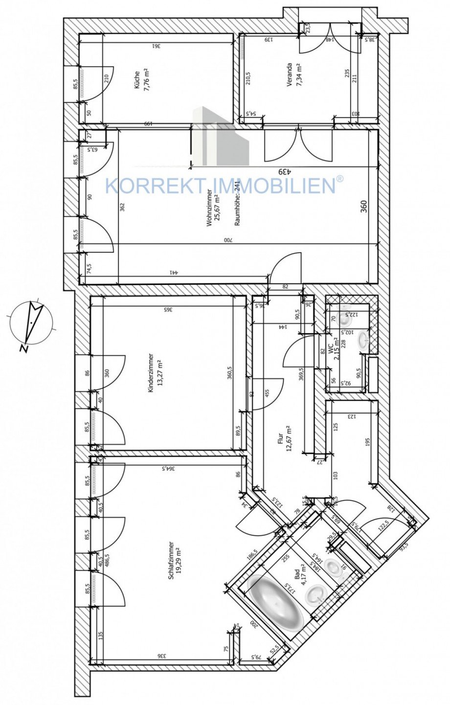 Grundriss Etagenwohnung Dresden / Cotta