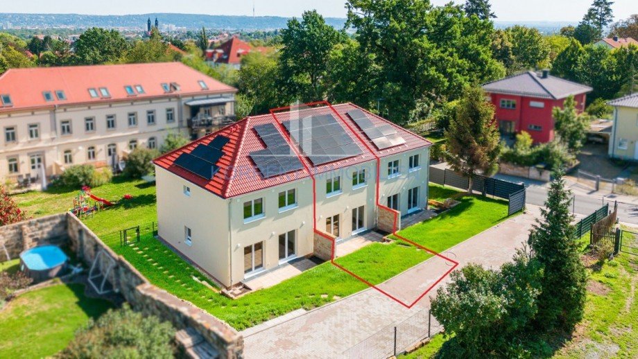 Haus B Terrassenseite Wohnanlagen Dresden