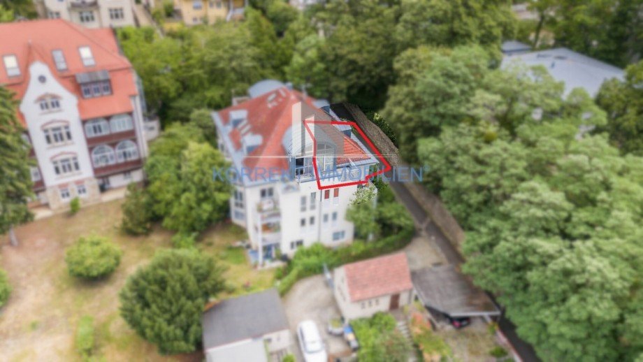 Luftbildaufnahme Dachgeschosswohnung Dresden