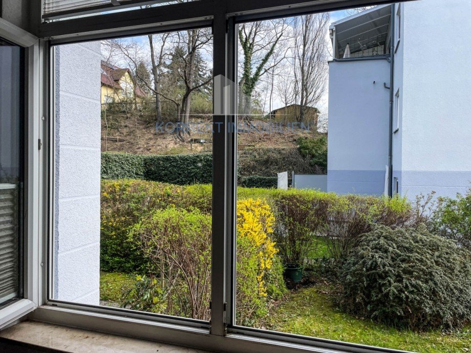 Blick auf die Terrasse Terrassenwohnung Dresden