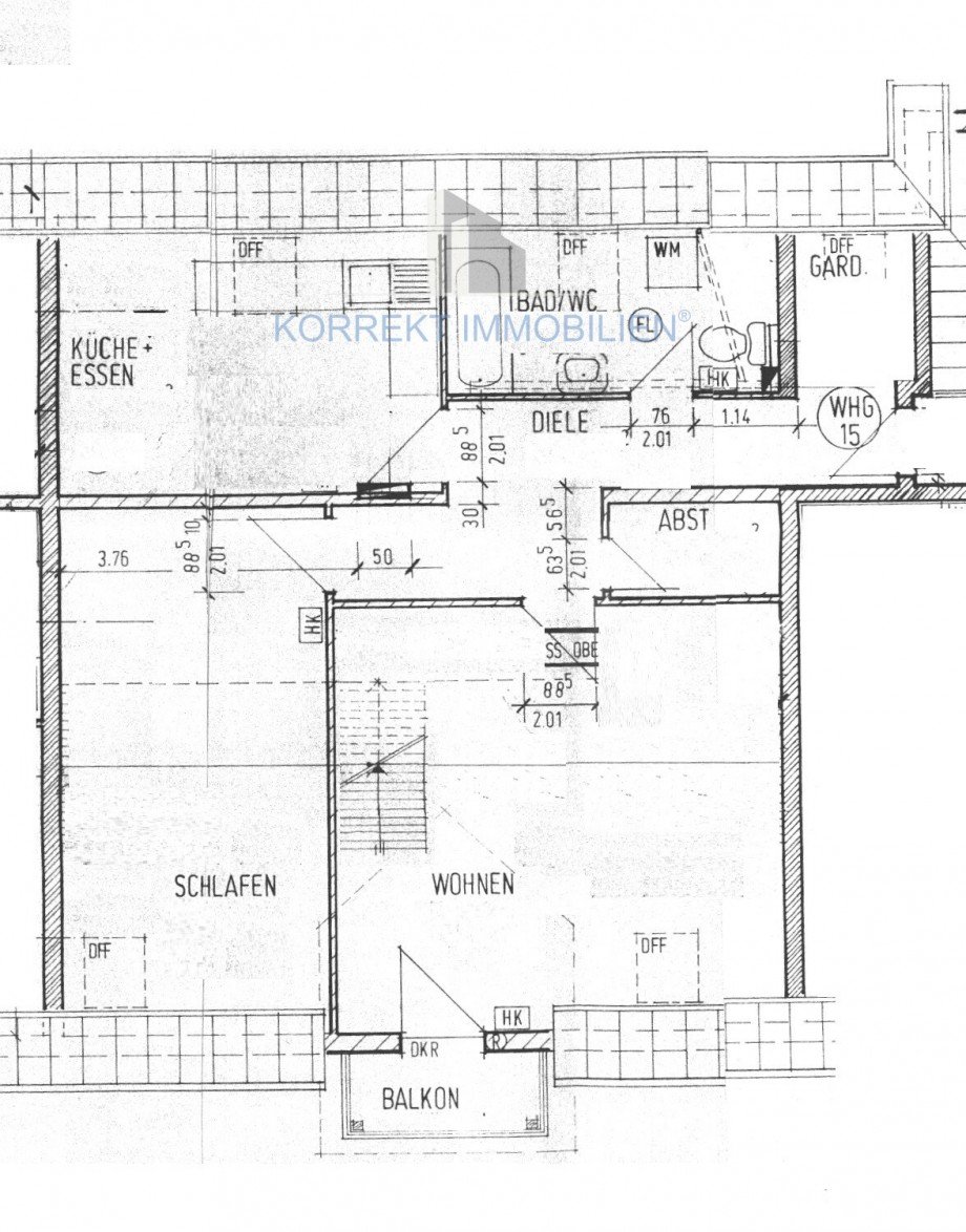 untere Etage Planungsgrundriss Maisonettewohnung Weinb�hla