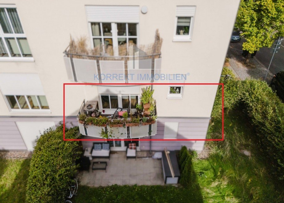 Detailansicht S�dbalkon Etagenwohnung Coswig