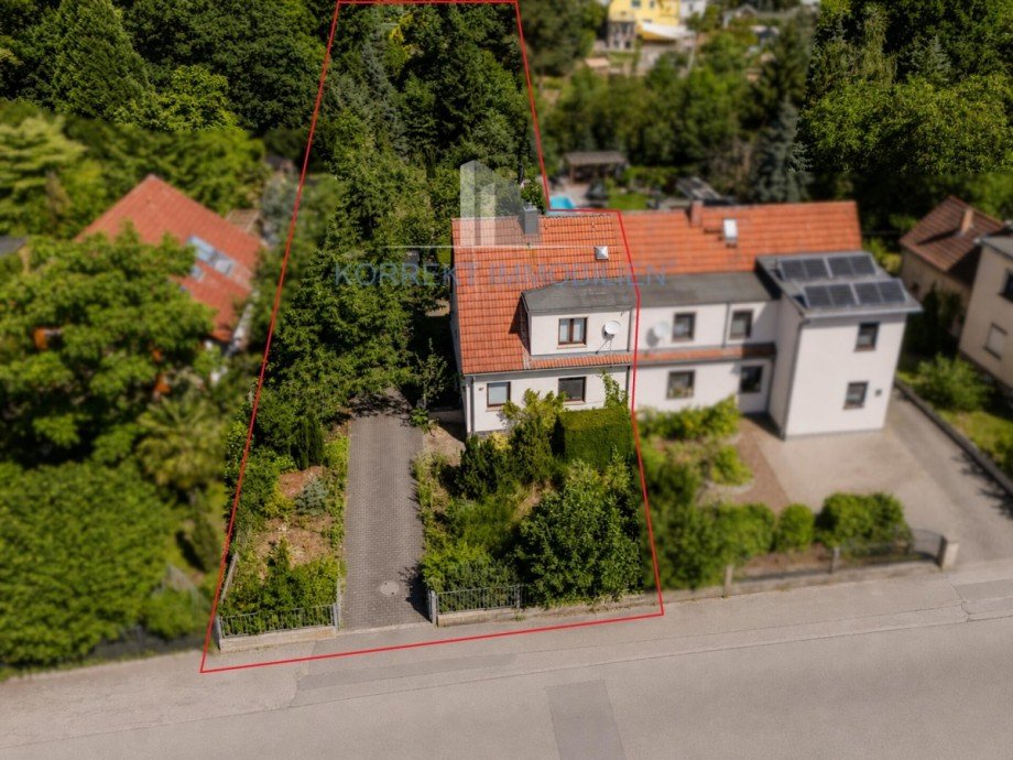 Grundst�ckszuschnitt Doppelhaush�lfte Coswig