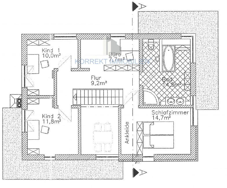 Grundriss Obergeschoss Einfamilienhaus Radebeul