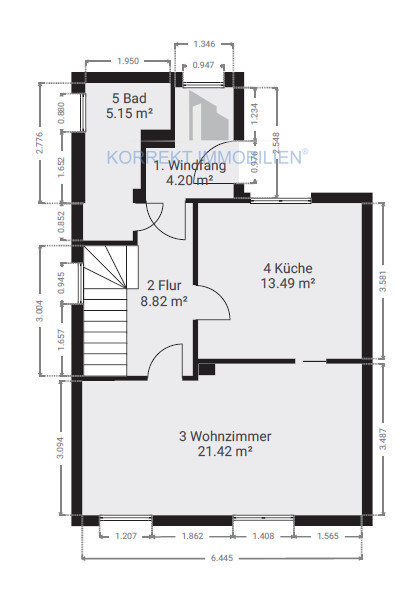 Grundriss Erdgeschoss Doppelhaush�lfte Coswig