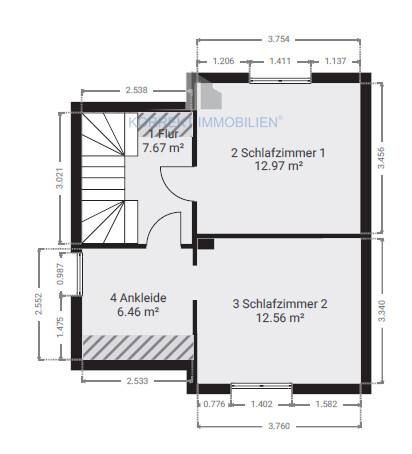 Grundriss Dachgeschoss Doppelhaush�lfte Coswig
