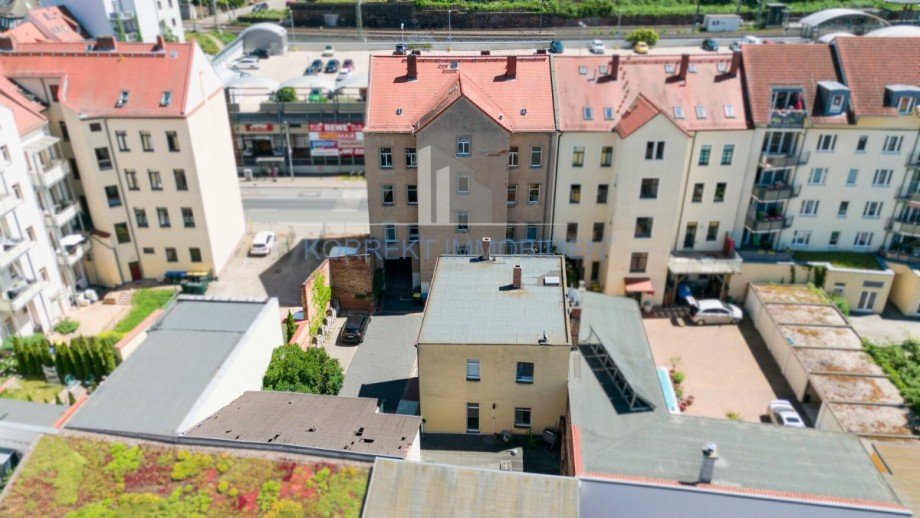 R�ckansicht Mehrfamilienhaus Mei�en