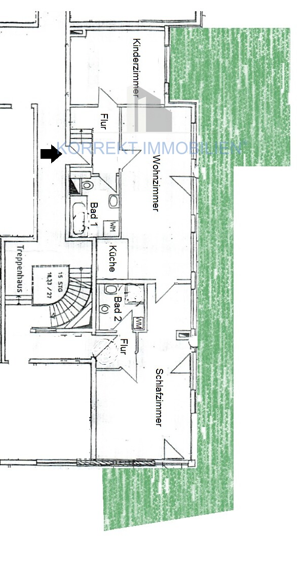Grundrissskizze Terrassenwohnung Dresden
