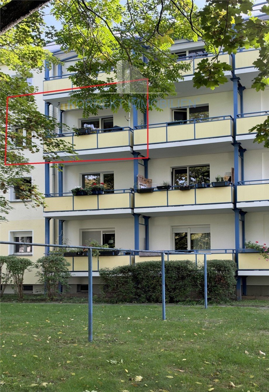Balkonansicht Detail Etagenwohnung Dresden